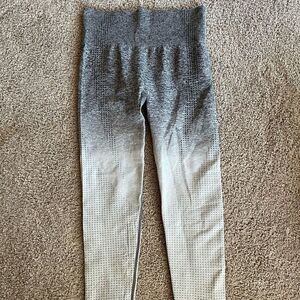 High waist seamless leggings ombré black graywhite